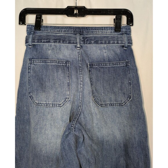 Gap Jeans 24 Women's Blue Medium Wash High Rise Belted Wide Leg Denim Culottes - Picture 5 of 9